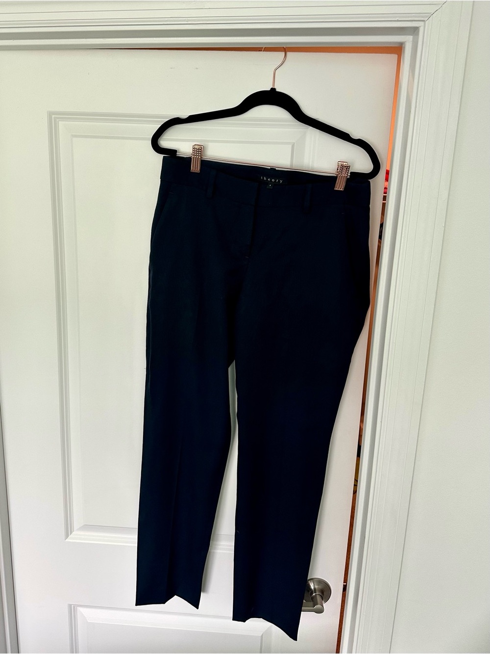 Theory Navy Straight-Leg Trousers